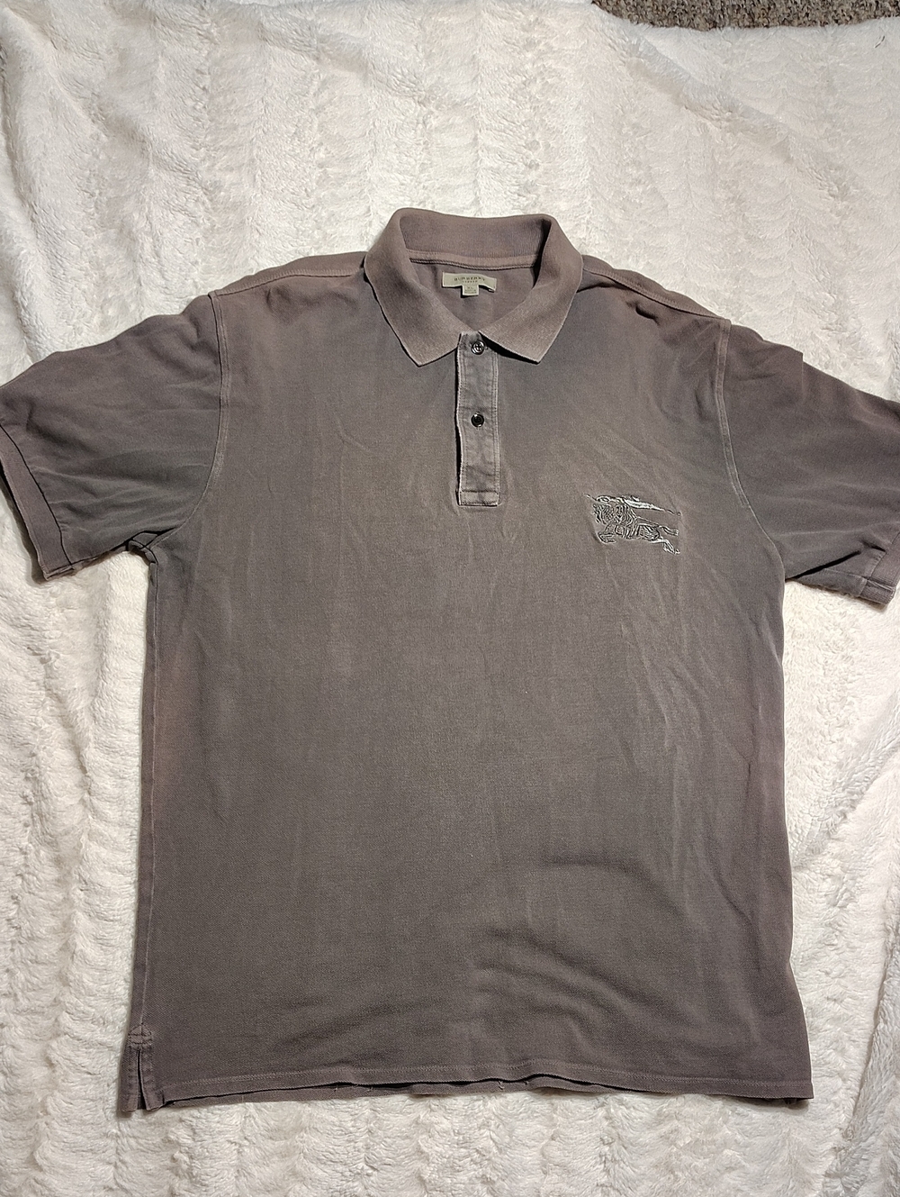 Burberry Men's Polo Shirt in Muted Taupe